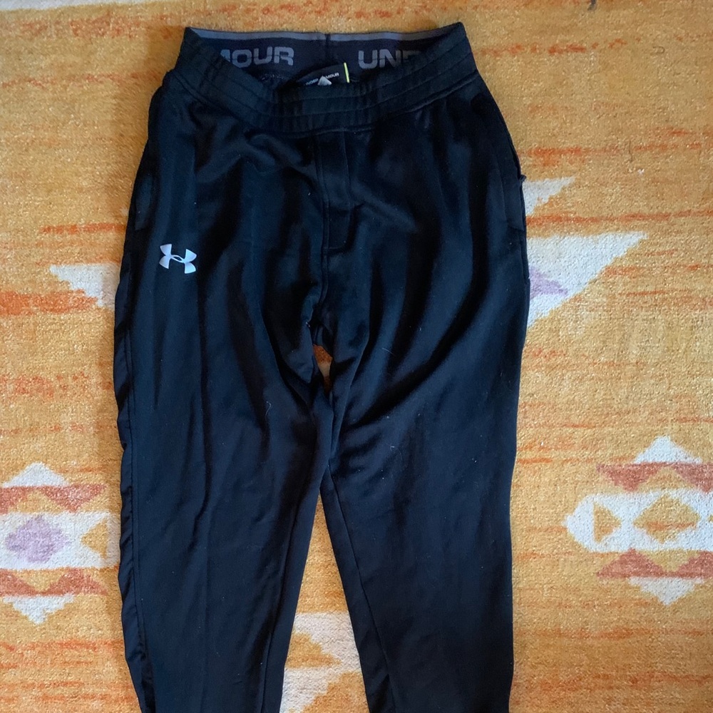 Under armour tech terry black tapered lounge pant